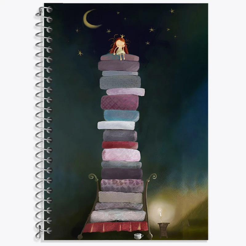 دفتر زبان 50 برگ خندالو مدل دو خط طرح دختر و خواب کد F8199