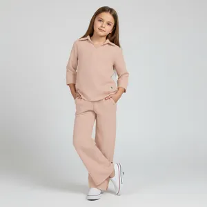 ست بلوز و شلوار دخترانه مادر مدل Hiva رنگ کالباسی