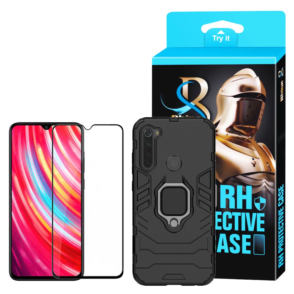 کاور راین مدل R_9GZ مناسب برای گوشی موبایل شیائومی Redmi Note 8 به همراه محافظ صفحه نمایش