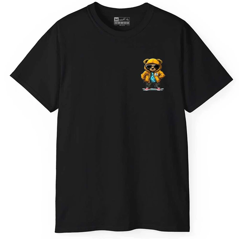 تی شرت آستین کوتاه مردانه پاد آفرین مدل اسپرت طرح تدی خرسه کد 056