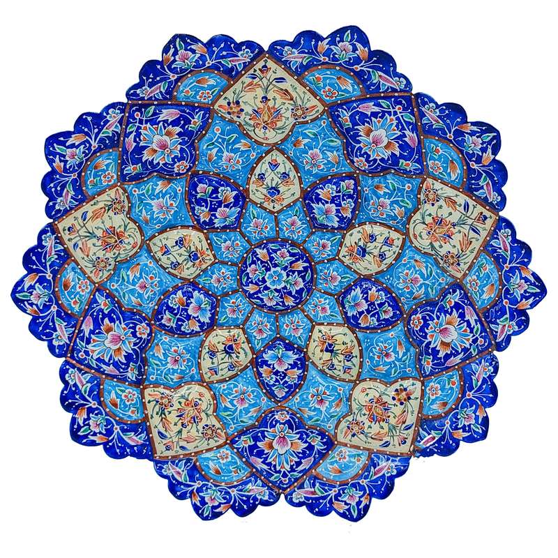  بشقاب میناکاری طرح گل و پرداز کد A20