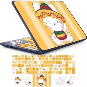 استیکر لپ تاپ راتیانا مدل bunny 04  مناسب برای لپ تاپ 15 تا 17 اینچ به همراه برچسب حروف فارسی کیبورد