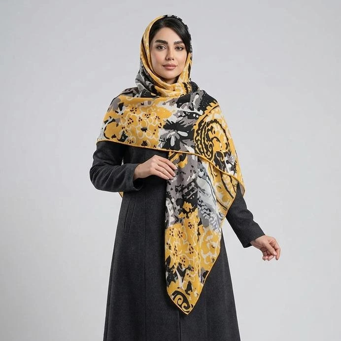 روسری زنانه مدل نخی چهارفصل قواره بزرگ کد 1824
