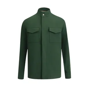 پیراهن آستین بلند یقه ایستاده مردانه کروم مدل چهار جیب 2523905