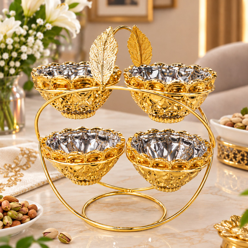 اردو خوری 4 پارچه کد ۱۰۰۲ مدل چهارخانه به همراه استند