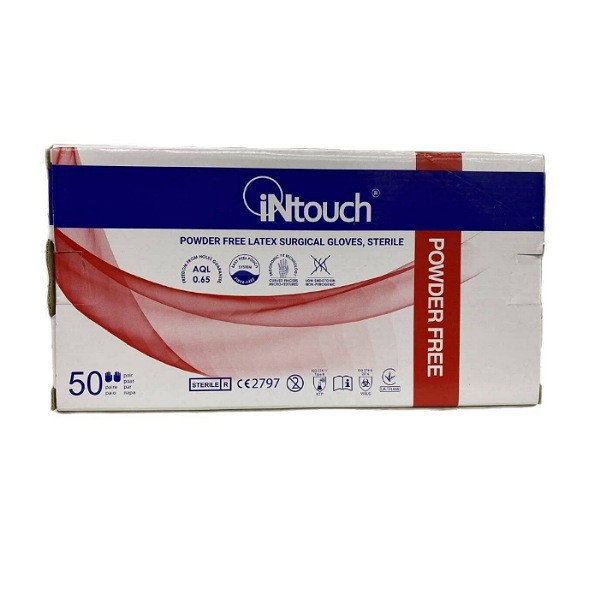 دستکش جراحی اینتاچ مدل 001 سایز 7.5 بسته 50 عددی