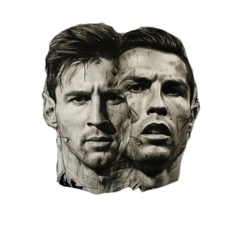 استیکر پارچه و لباس پاد آفرین مدل فوتبالی لیونل مسی کریستیانو رونالدو کد 174