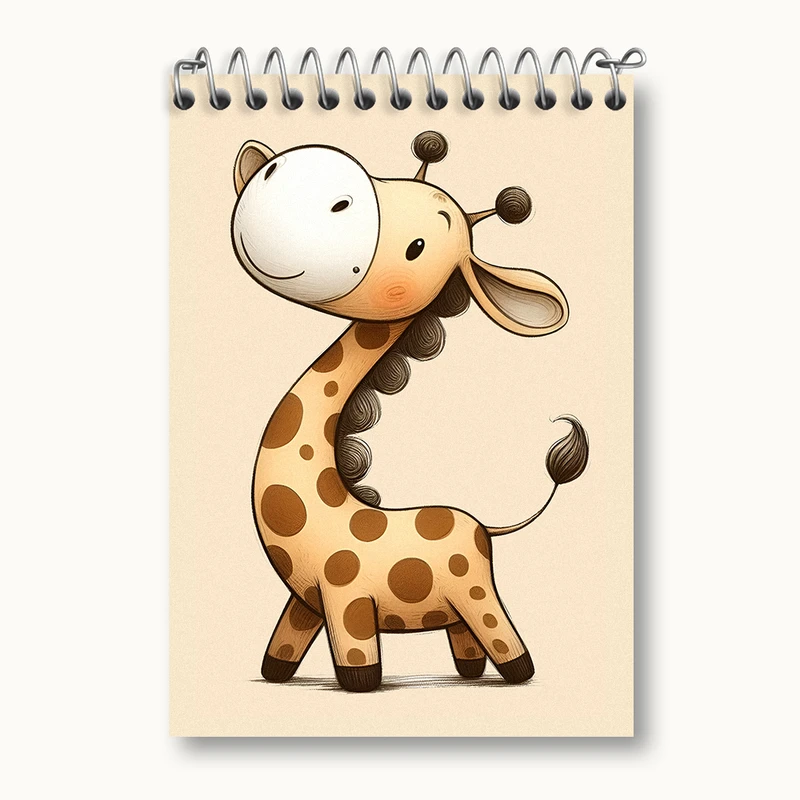 دفتر یادداشت 50 برگ خندالو طرح زرافه کیوت کد N4604