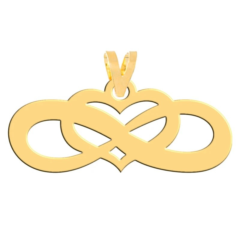 آویز گردنبند طلا 18 عیار زنانه نیکان گلد مدل قلب و بی نهایت