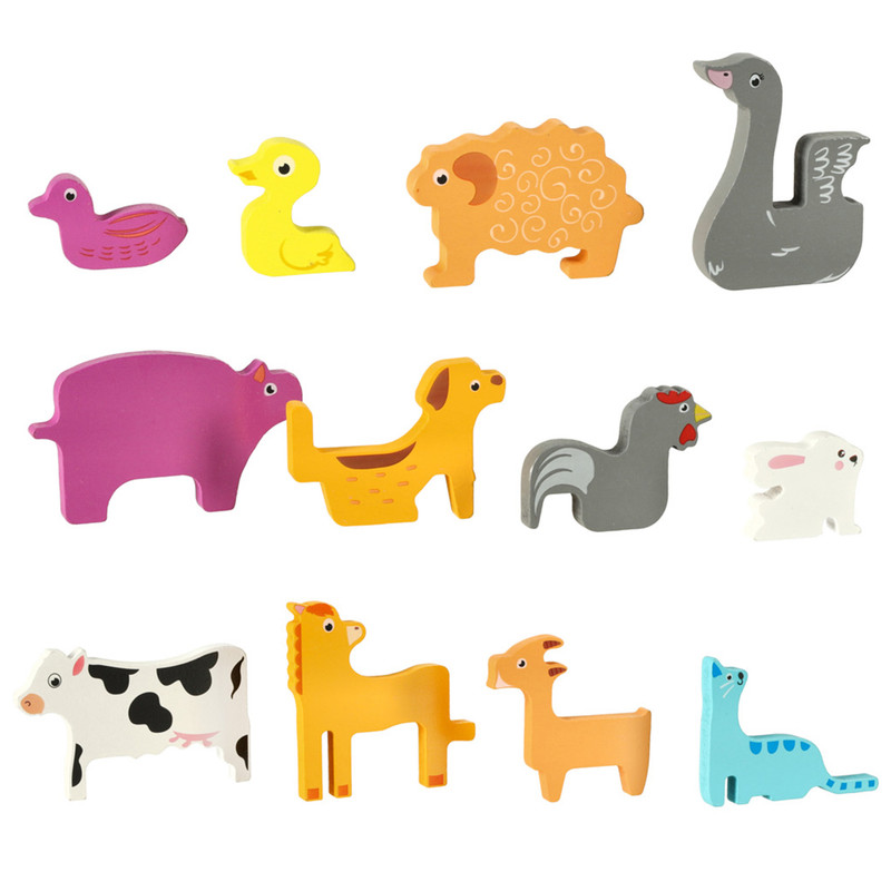 بازی آموزشی سمید مدل کاتامینوی چوبی برجسته طرح حیوانات اهلی