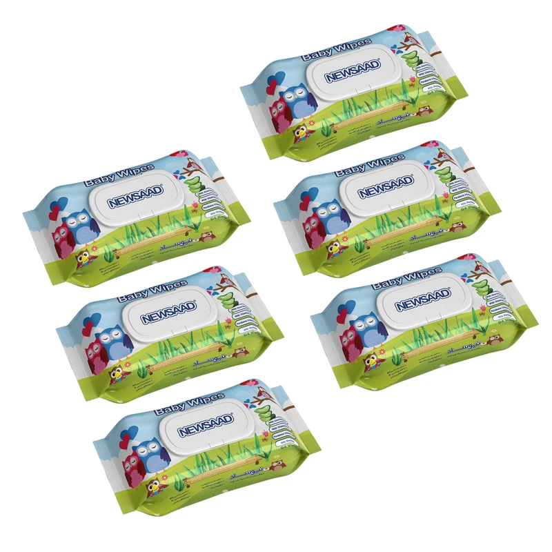 دستمال مرطوب کودک نیوساد مدل Happu Owl شش بسته 64 عددی