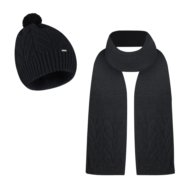 ست کلاه و شال گردن بافتنی زنانه سیلکا مدل آترین