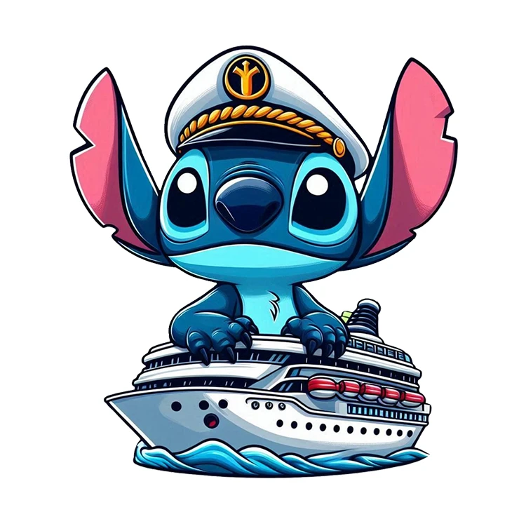 استیکر پارچه و لباس پاد آفرین مدل کارتونی استیچ کیوت بامزه کد S3914