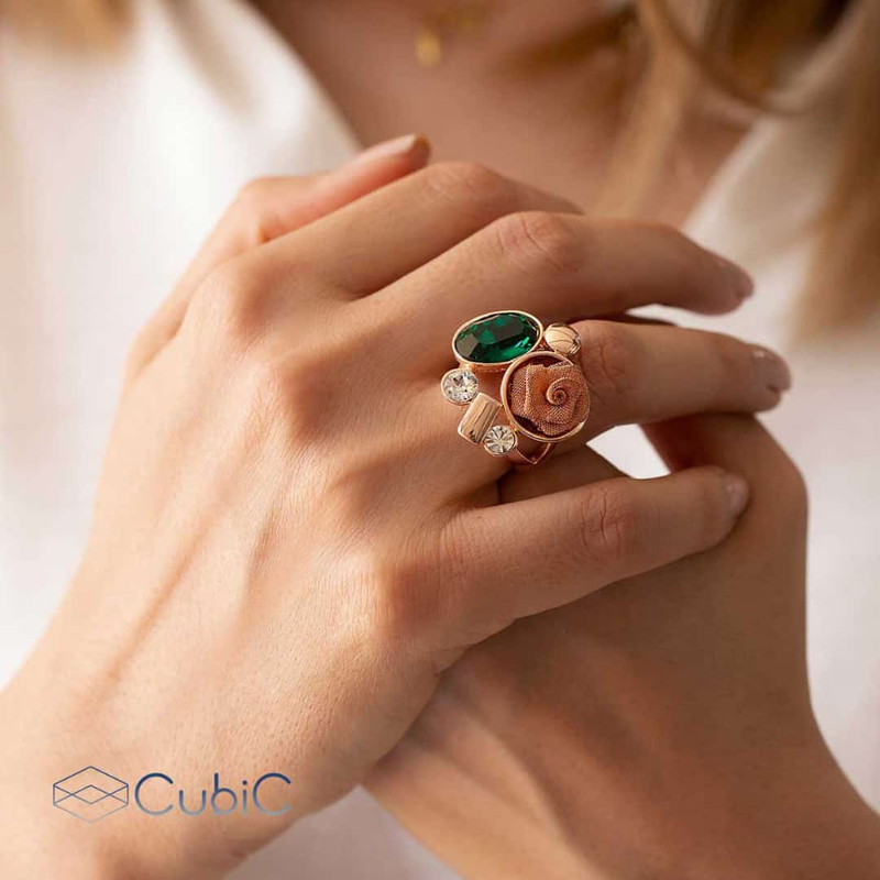 انگشتر زنانه کوبیک مدل QN-96879