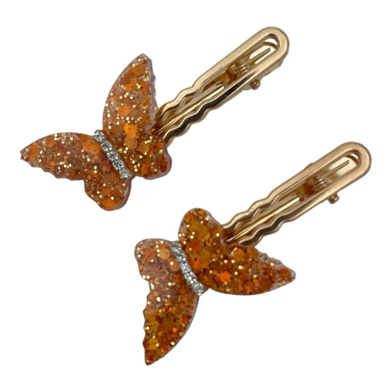 گیره مو زنانه مدل پروانه ای رزینی کد 12 بسته 2 عددی