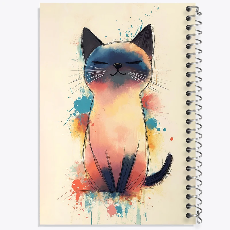 دفتر شطرنجی 50 برگ خندالو طرح گربه بامزه کد N4523