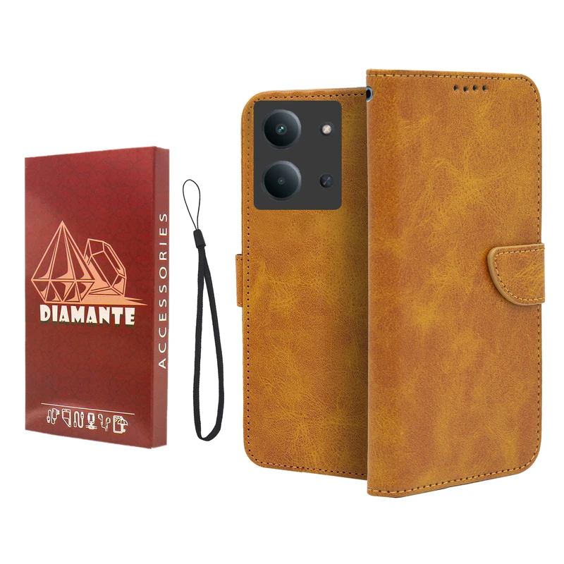 کیف کلاسوری دیامانته مدل Mortand Ros مناسب برای گوشی موبایل شیائومی Poco C85 به همراه بندآویز