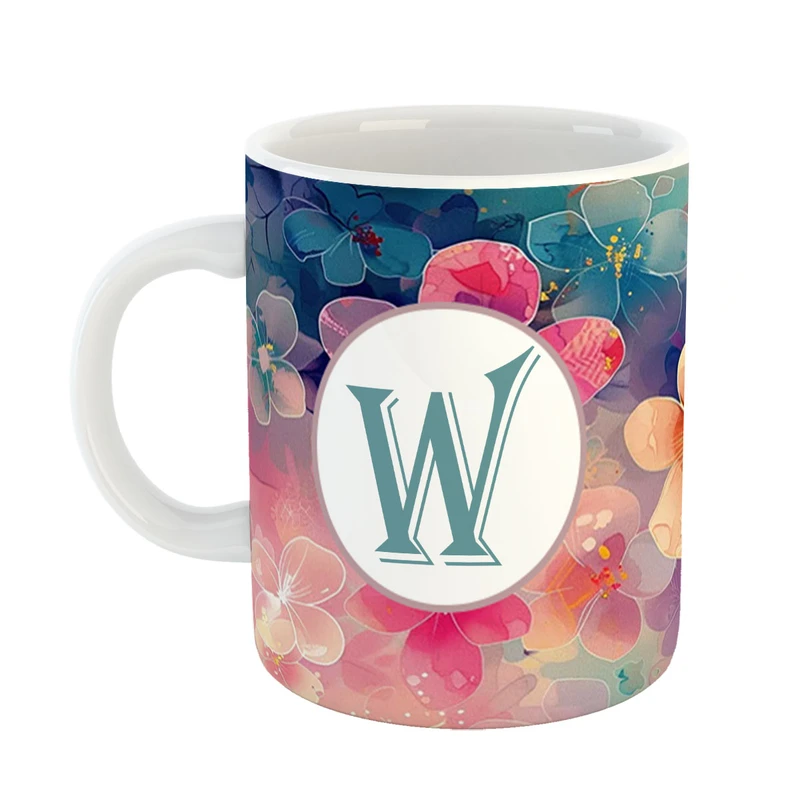 ماگ پادآفرین مدل فانتزی طرح حرف W کد 20