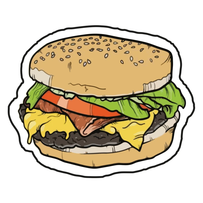 استیکر لپ تاپ طرح همبرگر کد 242