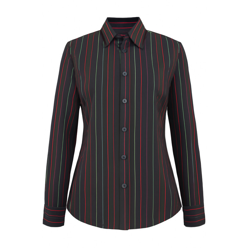 شومیز آستین بلند یقه برگردان زنانه مدل راه راهی