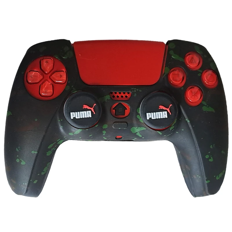 محافظ دسته بازی پلی استیشن 5 طرح سیاه خالدار مدل BLACK PS5266 به همراه روکش آنالوگ