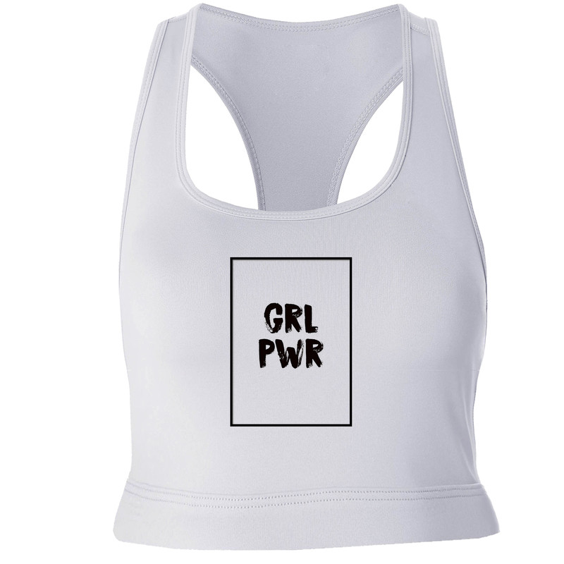 نیم تنه ورزشی زنانه مدل GRL PWR کد P033 رنگ سفید