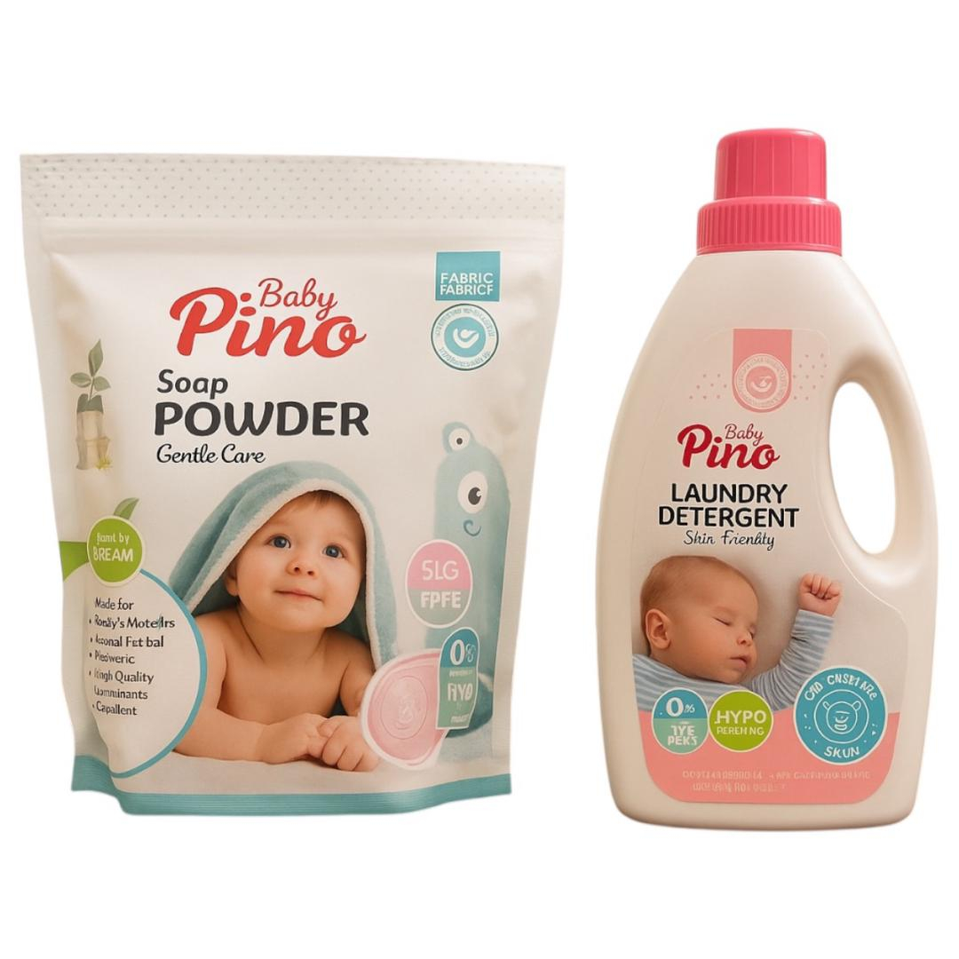 مایع و پودر ماشین لباسشویی پینو بیبی مدل Mix وزن 1800 گرم مجموعه 2 عددی