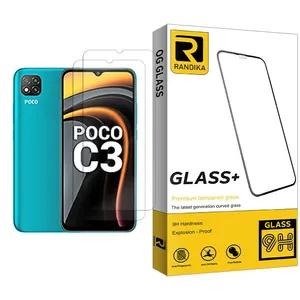 Randika Glass MIX002 Screen Protector For Xiaomi Poco C3 Pack Of 2