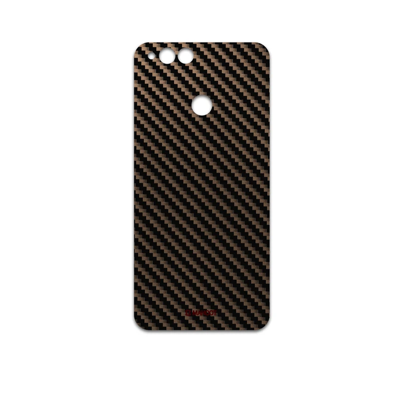 برچسب پوششی ماهوت مدل Glossy-Brown-Fiber مناسب برای گوشی موبایل آنر 7X