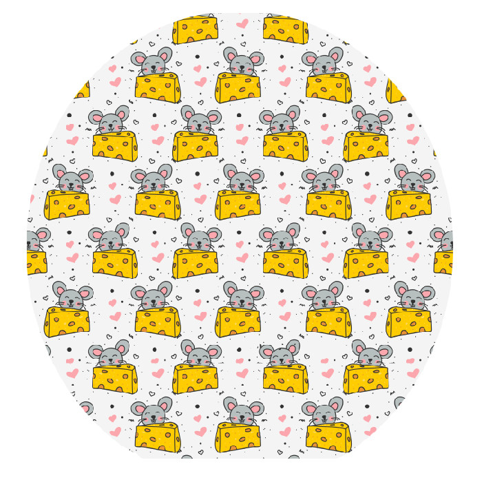 جای خواب سگ و گربه طرح موش و پنیر مدل مربع کد ۰۳۳