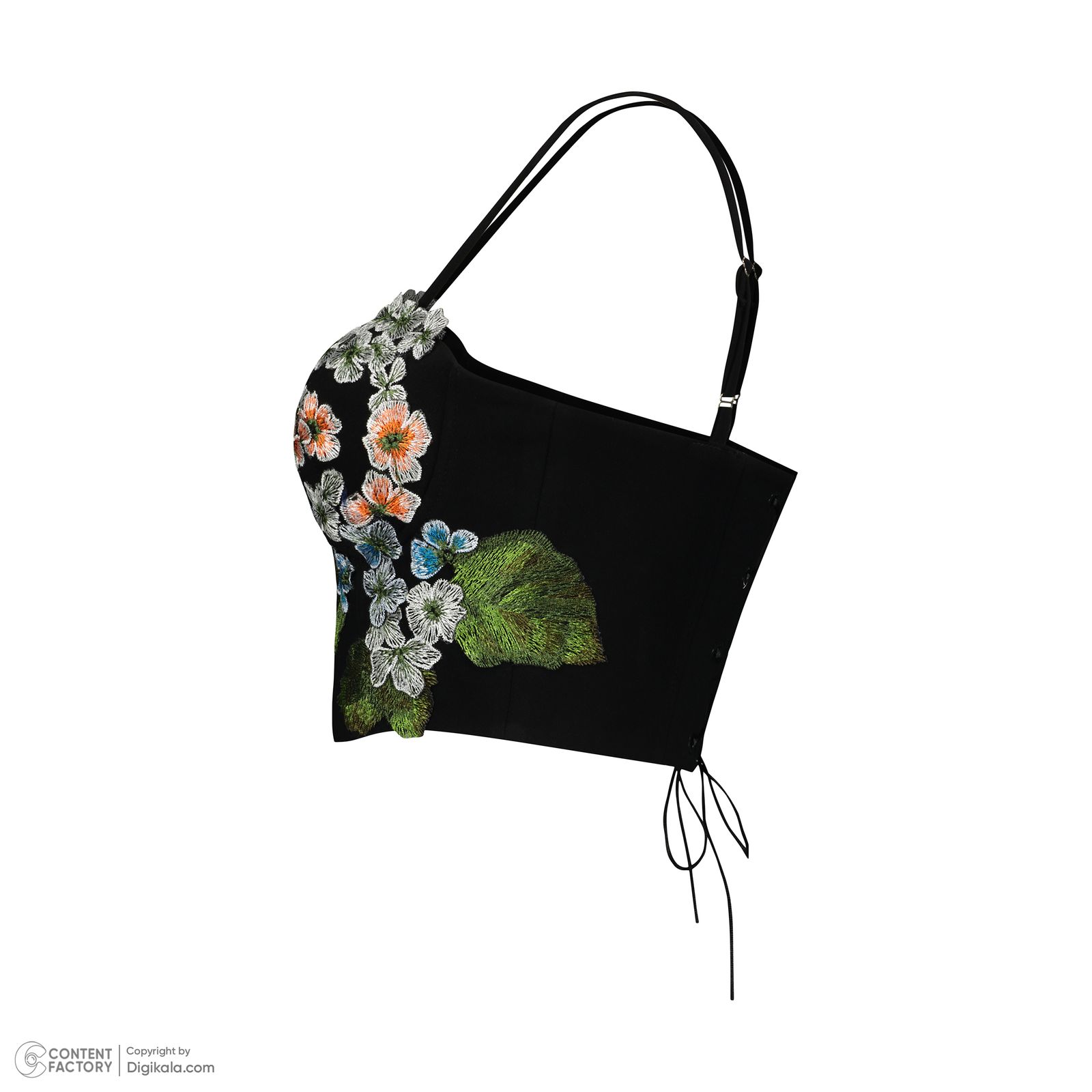 نیم تنه زنانه گره استایل مدل ماه بانو گلدار  -  - 4