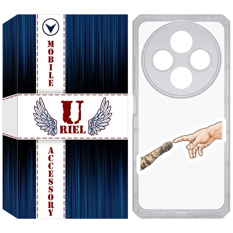 کاور یوریل قاب مدل Clear کد 94 طرح دست گربه مناسب برای گوشی موبایل شیائومی Redmi 14C / Poco C75