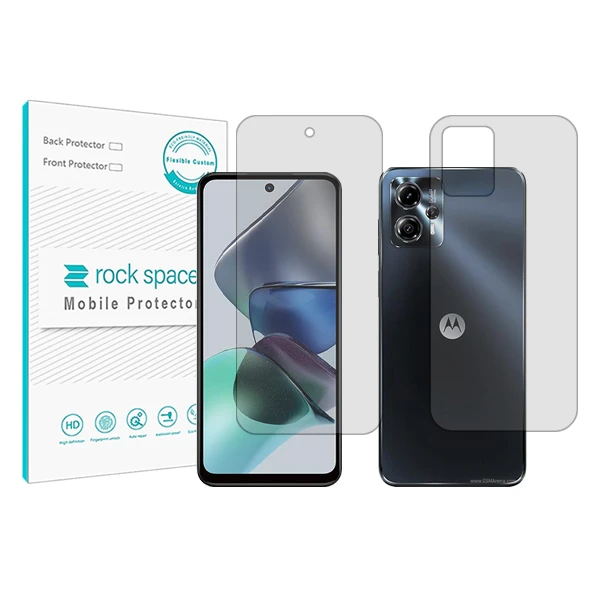 محافظ صفحه نمایش شفاف راک اسپیس مدل HyGEL مناسب برای گوشی موبایل موتورولا Moto G23 به همراه محافظ پشت گوشی