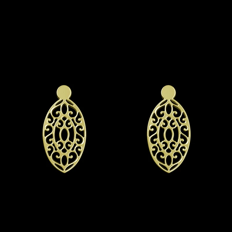 گوشواره طلا 18 عیار زنانه مدوپد مدل اسلیمی کد GA1-12810