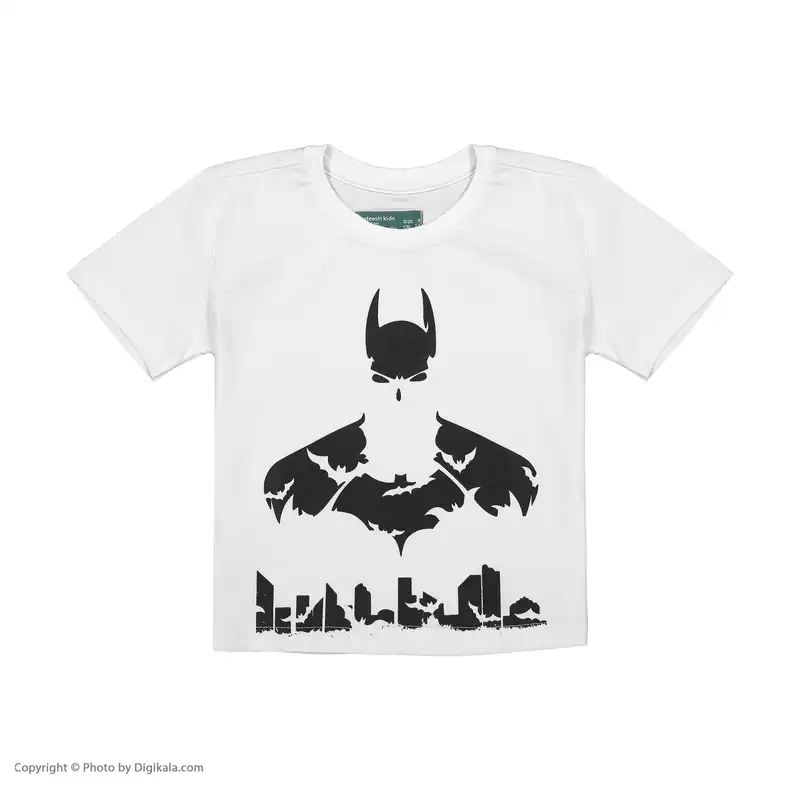 تی شرت آستین کوتاه پسرانه تیتیش مدل بت من رنگ سفید