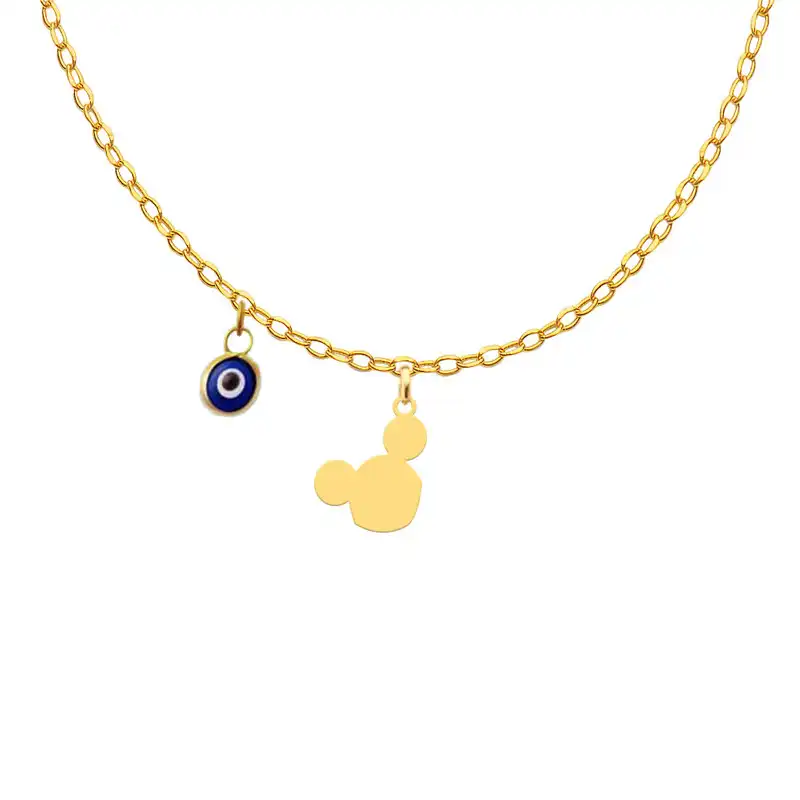 گردنبند طلا 18 عیار زنانه الن نار مدل ميکي موس کد ELN11096