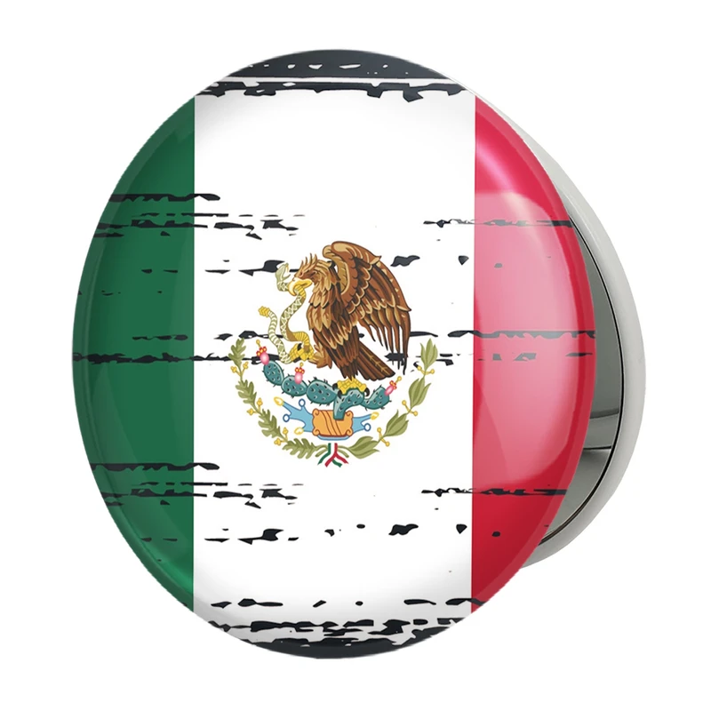 آینه جیبی خندالو طرح پرچم مکزیک مدل تاشو کد 20481 