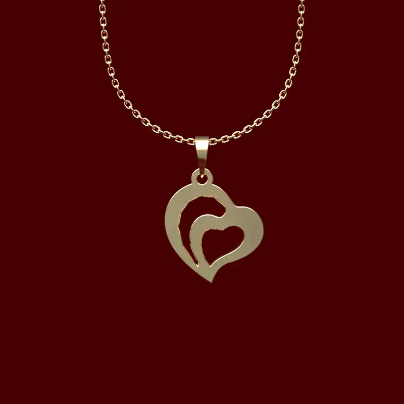 گردنبند طلا 18 عیار زنانه مدوپد مدل  طرح قلب کد MM1019