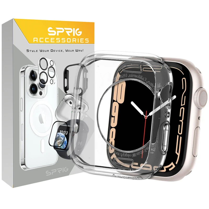 کاور اسپریگ مدل Clear Jelly مناسب برای اپل واچ سری 4/5/6/Se سایز 44 میلی متری