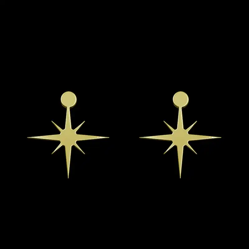 گوشواره طلا 18 عیار زنانه مدوپد مدل ستاره کد GA1-15493