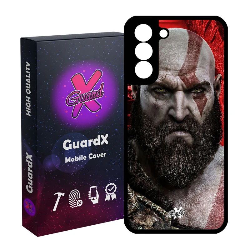 کاور گارد ایکس طرح God of War مدل Glass10035 مناسب برای گوشی موبایل سامسونگ Galaxy S21 FE
