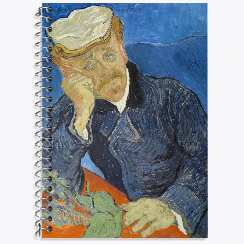 دفتر زبان 50 برگ خندالو مدل سه خط طرح پرتره دکتر گاچه ونسان ونگوگ (Van Gogh) کد 36807