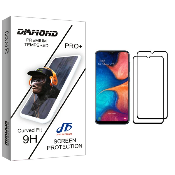 محافظ صفحه نمایش جی اف مدل Diamond glass مناسب برای گوشی موبایل سامسونگ Galaxy A20 بسته دو عددی