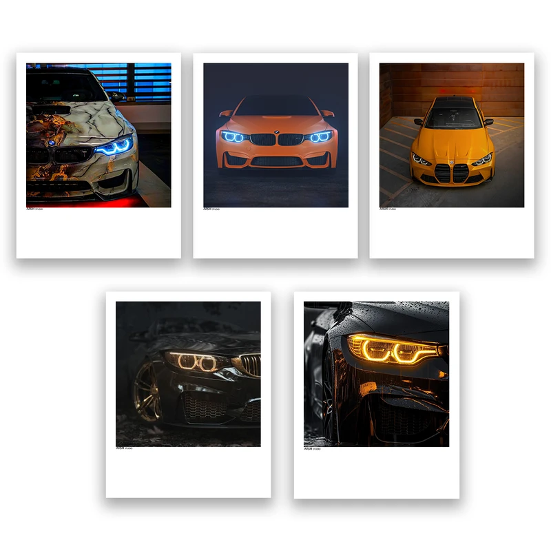 آویز تزیینی عرش مدل فانتزی ماشین اسپرت BMW کد Asa1302 مجموعه پنج عددی