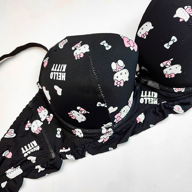 سوتین زنانه مدل اسفنجی جکدار پایه بلند طرح کیتی کد 88881