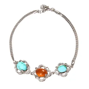 دستبند نقره زنانه بازرگانی میلادی مدل فانتزی کد DP_477