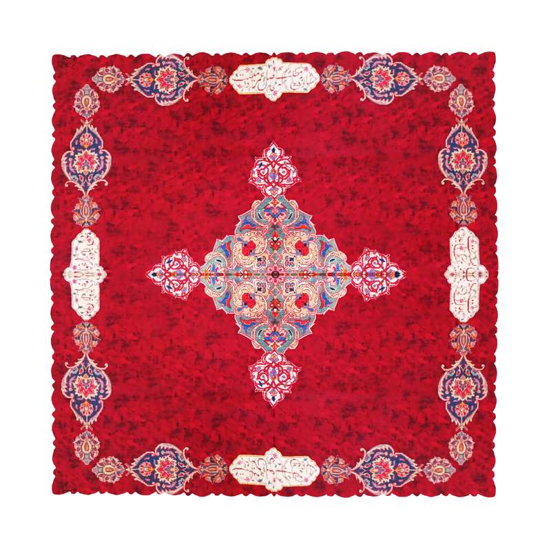 رومیزی مدل ترنج سنتی سایز 90x90 سانتی‌متر