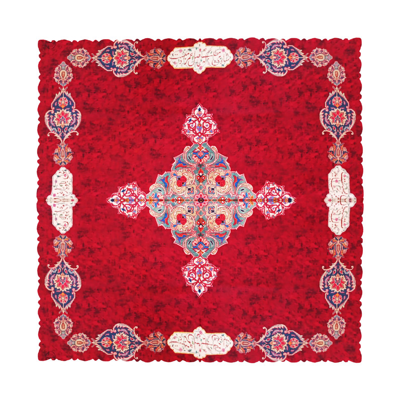 رومیزی مدل ترنج سنتی سایز 90x90 سانتی‌متر