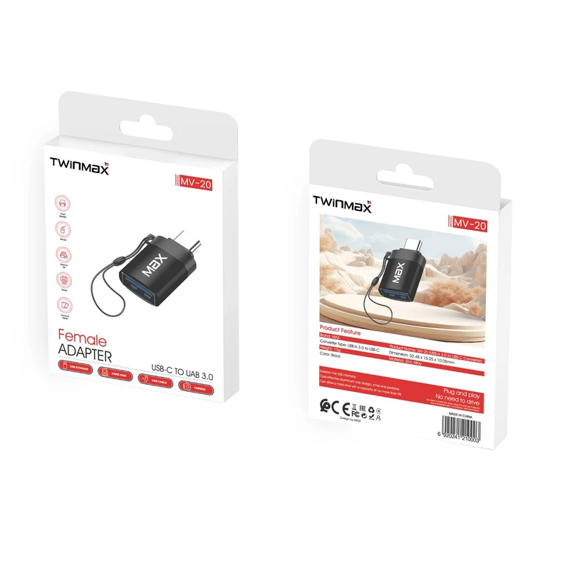 عکس شماره 2 : مبدل usb به usb-c تویین مکس مدل mv-20