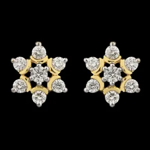 گوشواره طلا 18 عیار زنانه قیراط طرح گل کد GH4269